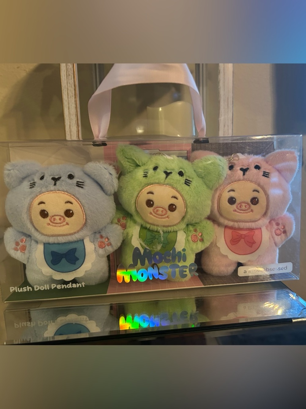 Plush Mochi Monster Doll Pendant, set of 3